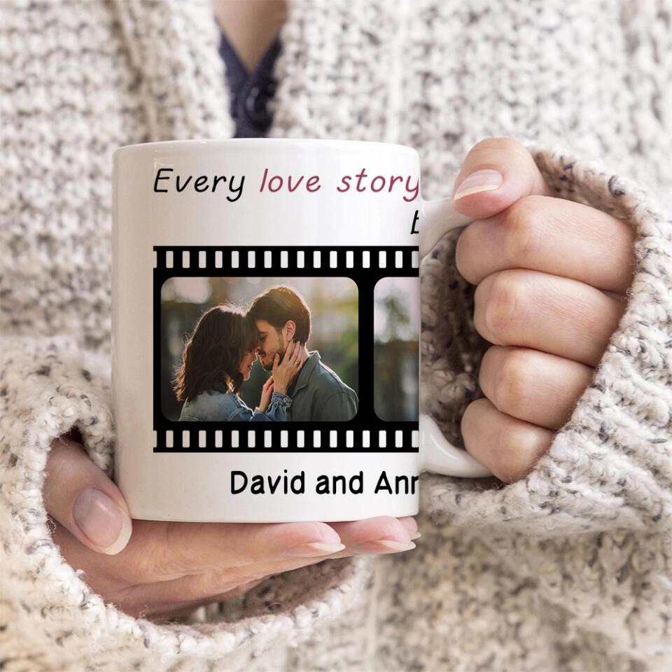Every Love Story Is Beautiful Personalized White Mug