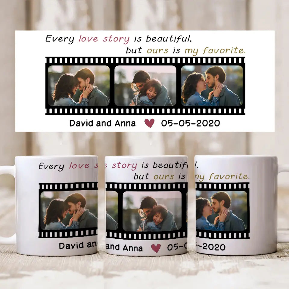 Every Love Story Is Beautiful Personalized White Mug