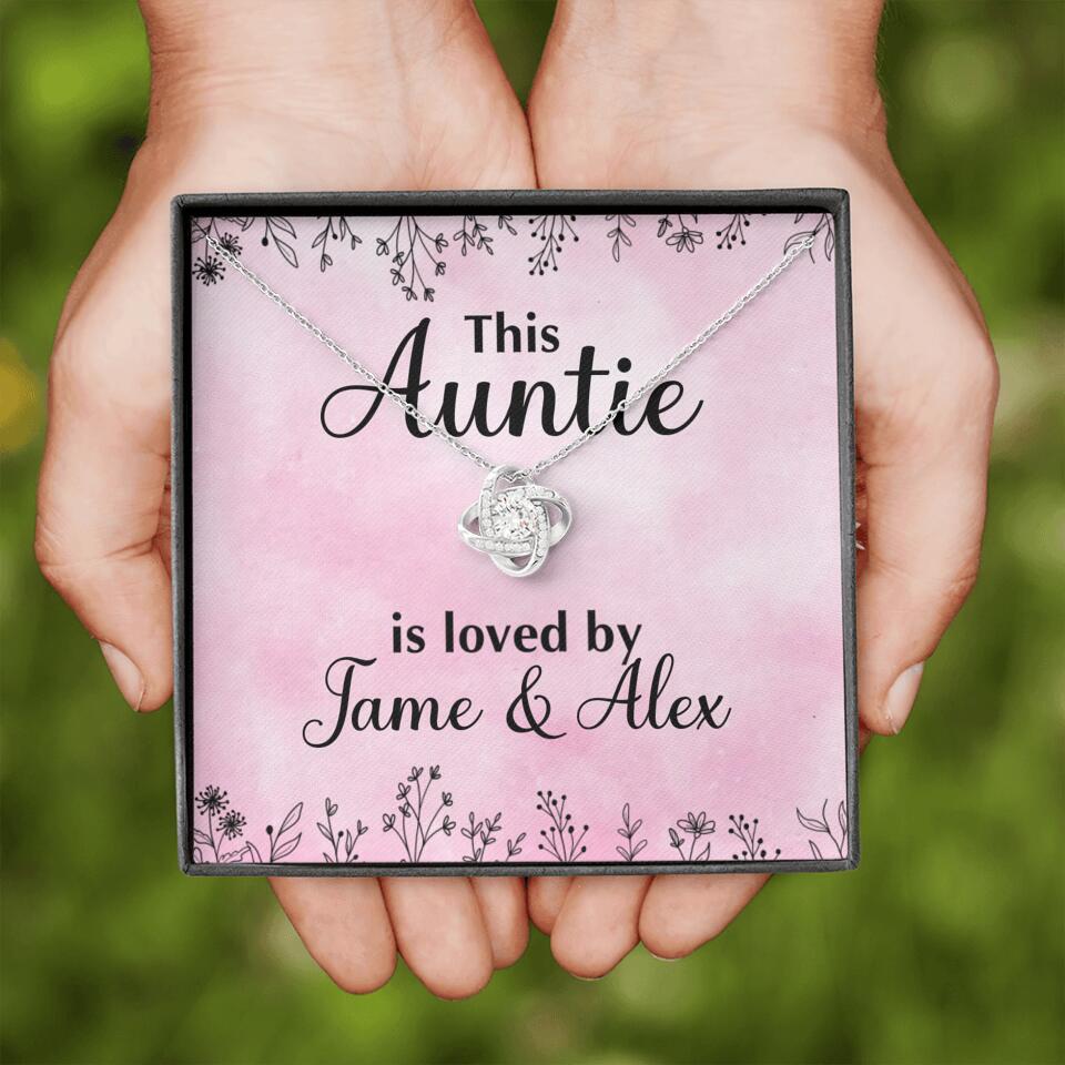 This Auntie Mom Granny is Loved By Kids Personalized Necklace