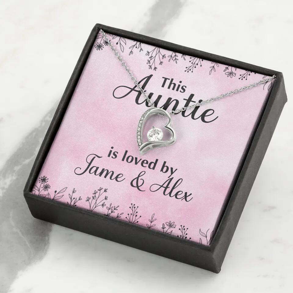 This Auntie Mom Granny is Loved By Kids Personalized Necklace