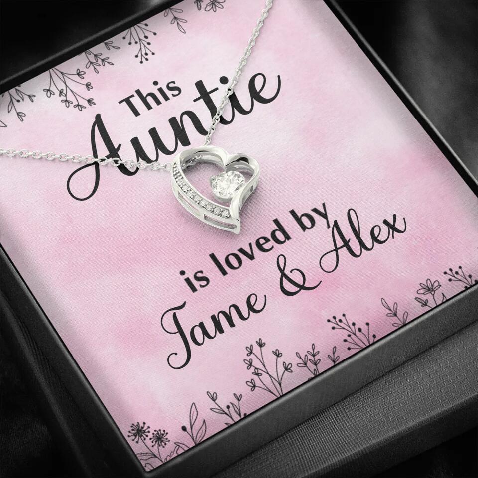 This Auntie Mom Granny is Loved By Kids Personalized Necklace