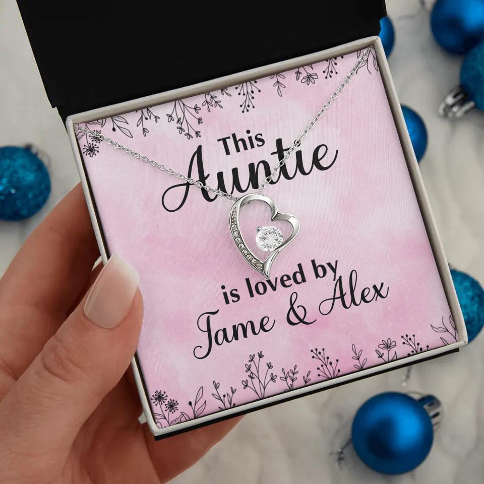This Auntie Mom Granny is Loved By Kids Personalized Necklace