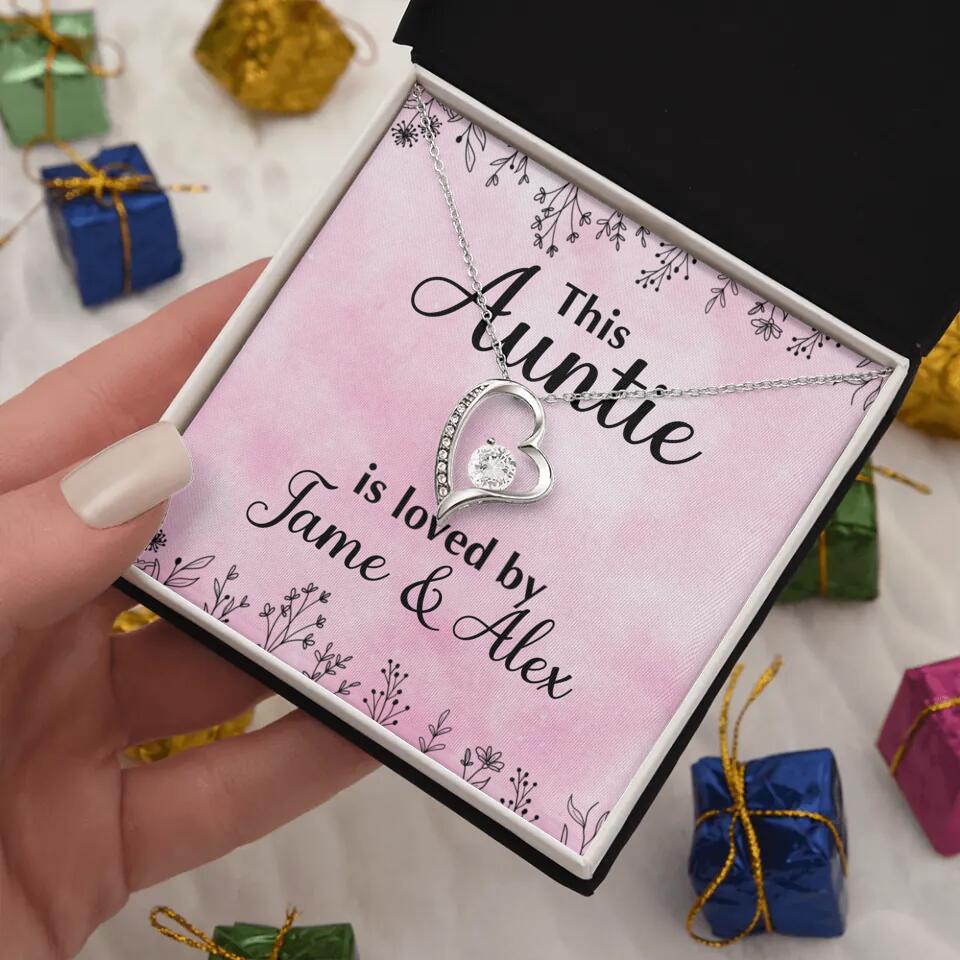 This Auntie Mom Granny is Loved By Kids Personalized Necklace