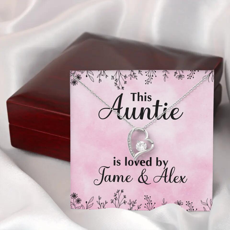 This Auntie Mom Granny is Loved By Kids Personalized Necklace