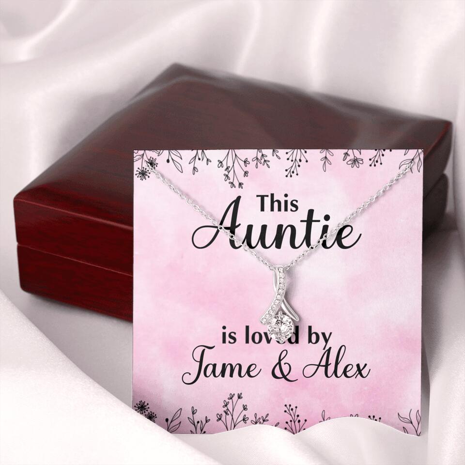 This Auntie Mom Granny is Loved By Kids Personalized Necklace