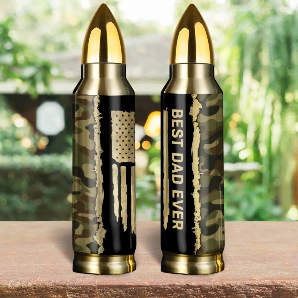 Best Dad Ever Camouflage Personalized 20oz Tumbler