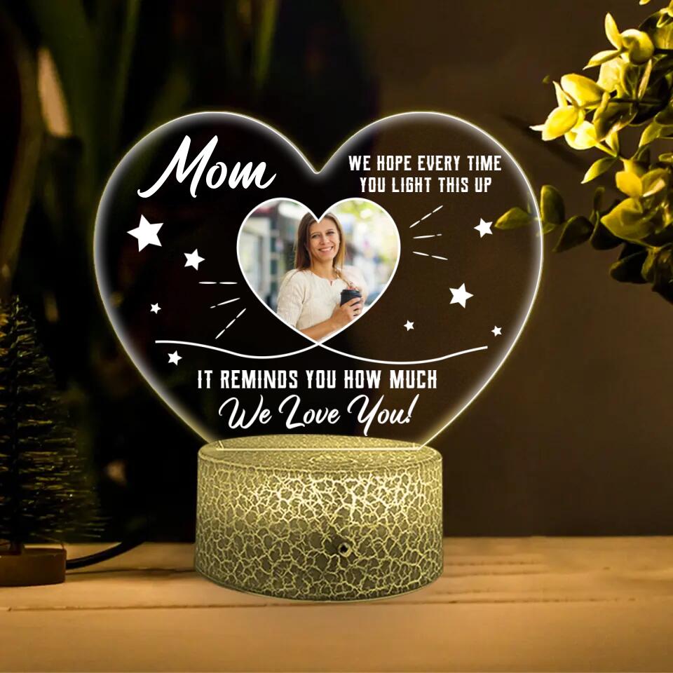 We Hope Everytime You Light This Up It Reminds You We Love You - Personalized LED Light - Gift For Mom