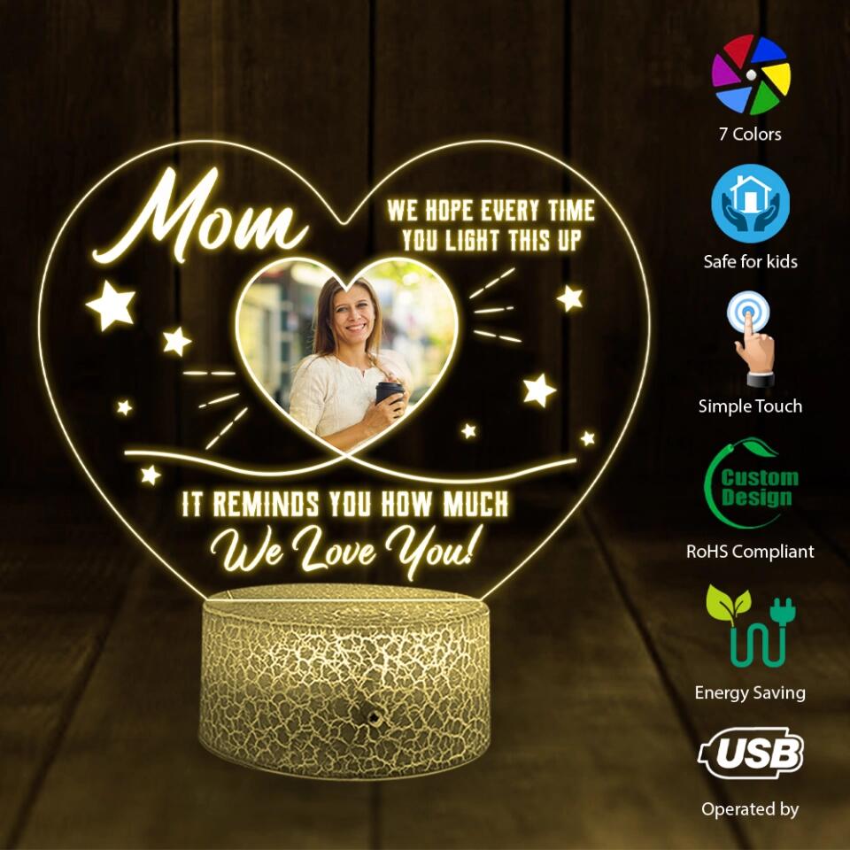 We Hope Everytime You Light This Up It Reminds You We Love You - Personalized LED Light - Gift For Mom