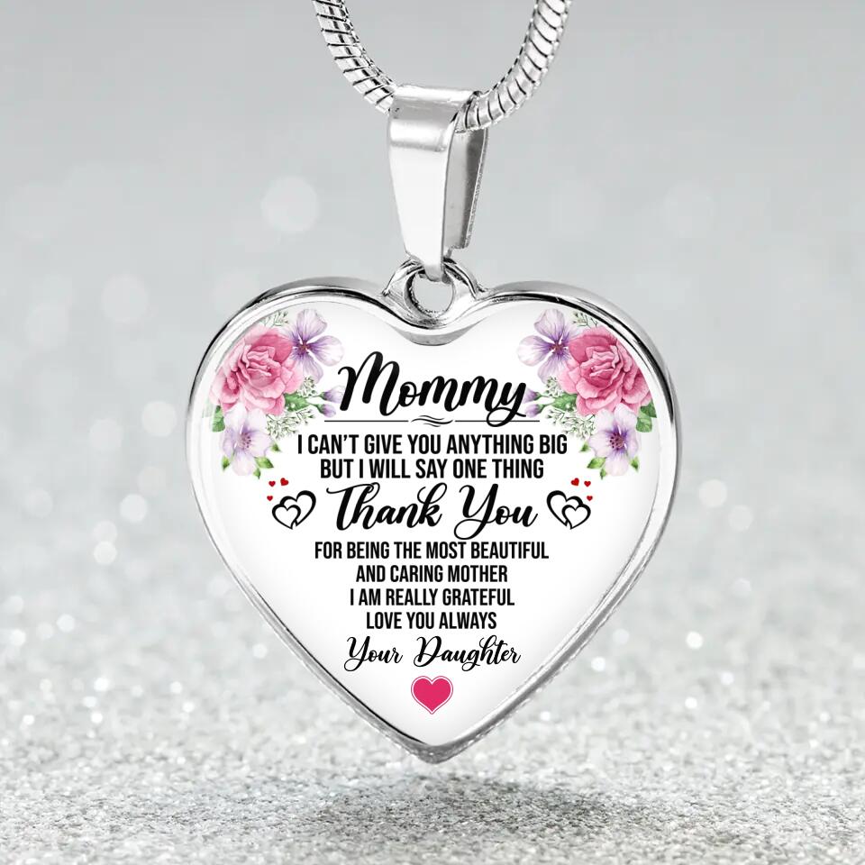 Thank You For Being The Most Beautiful And Caring Mother Personalized Necklace