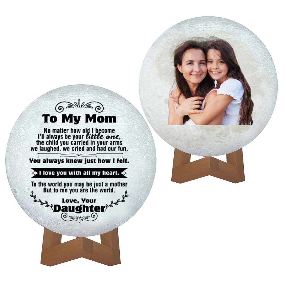 I Love You With All My Heart - Personalized 3D Moon Lamp - Mother and Daughter Gift