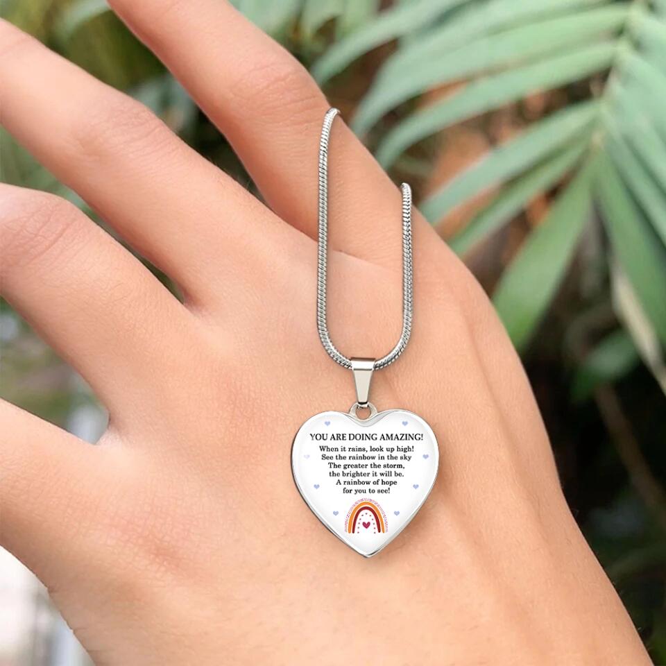 You Are Doing Amazing Heart Pendant