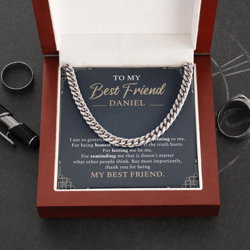 Thank You Quotes To Best Friend Custom Cuban Link Chain Birthday Gift For Him