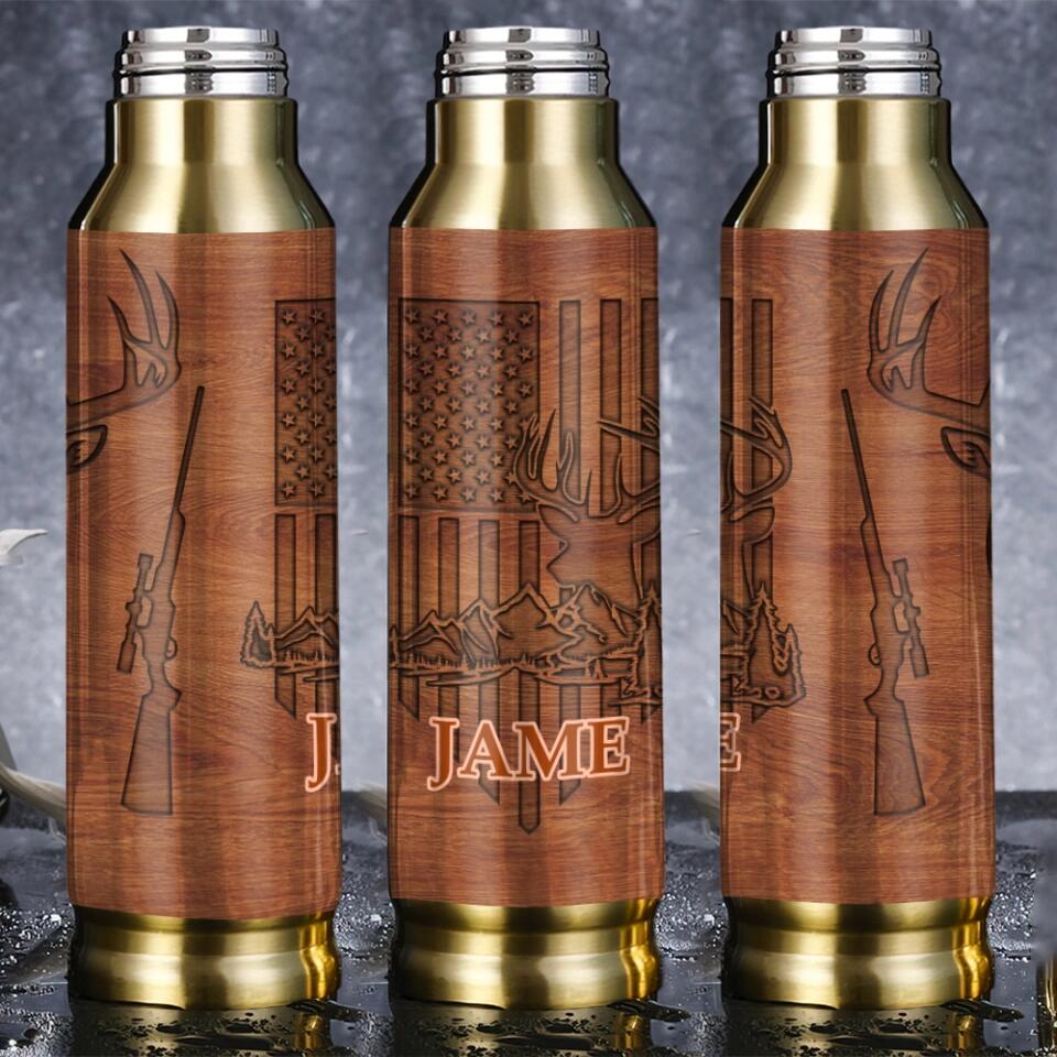 Deer Hunting American Flag Custom Bullet Tumbler Anniversary Gifts For Him