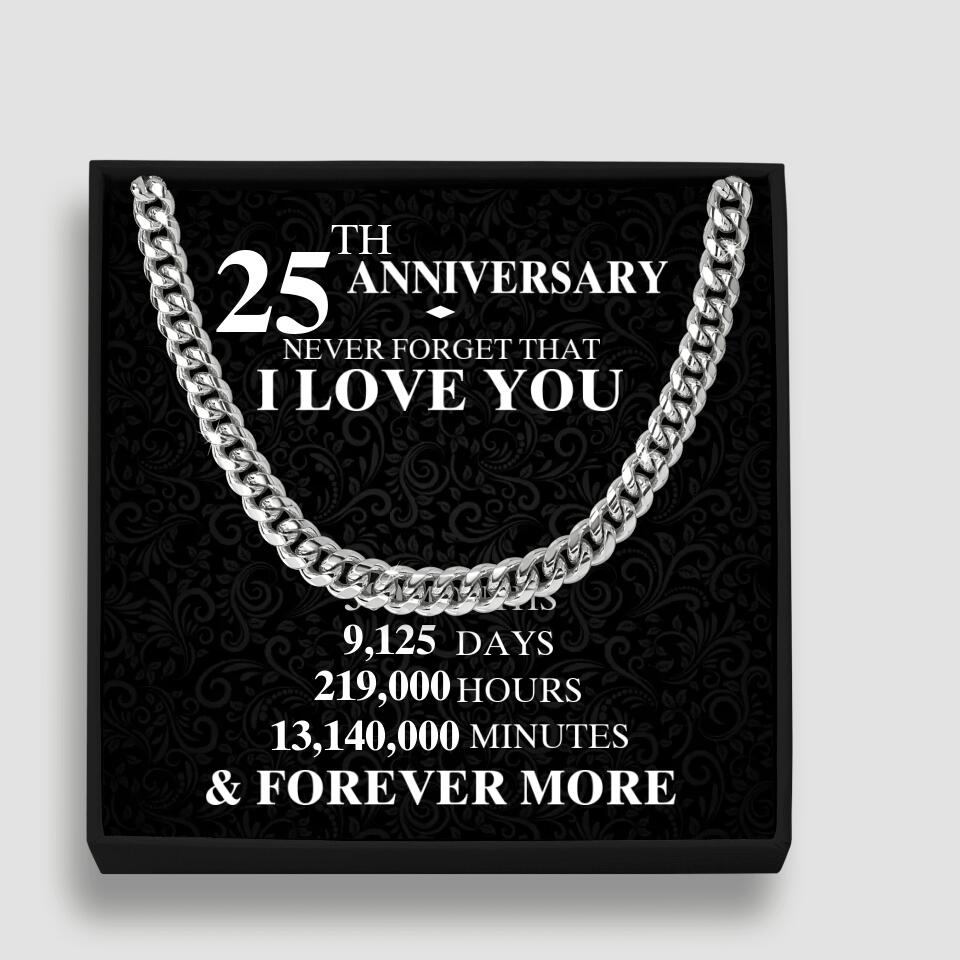 Milestone Anniversary Never Forget That I Love You - Personalized Cuban Chain