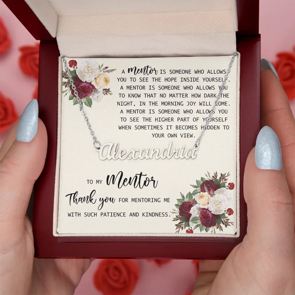 To My Mentor Thank You for Mentoring Me - Personalized Necklace