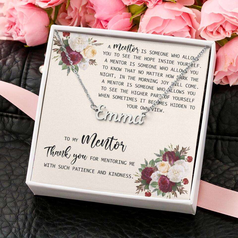 To My Mentor Thank You for Mentoring Me - Personalized Necklace