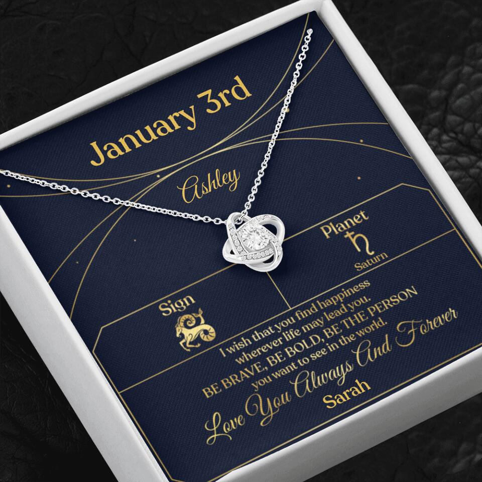 I Wish That You Find Happiness Personalized Zodiac Sign Jewelry