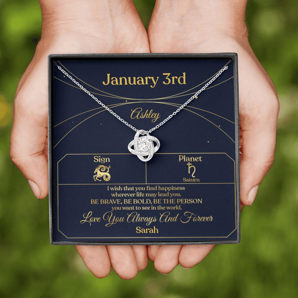 I Wish That You Find Happiness Personalized Zodiac Sign Jewelry