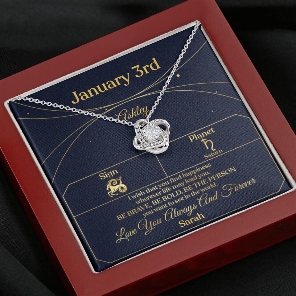 I Wish That You Find Happiness Personalized Zodiac Sign Jewelry