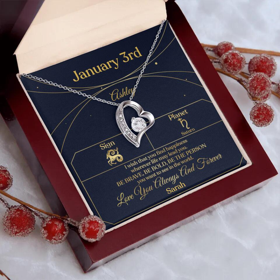 I Wish That You Find Happiness Personalized Zodiac Sign Jewelry