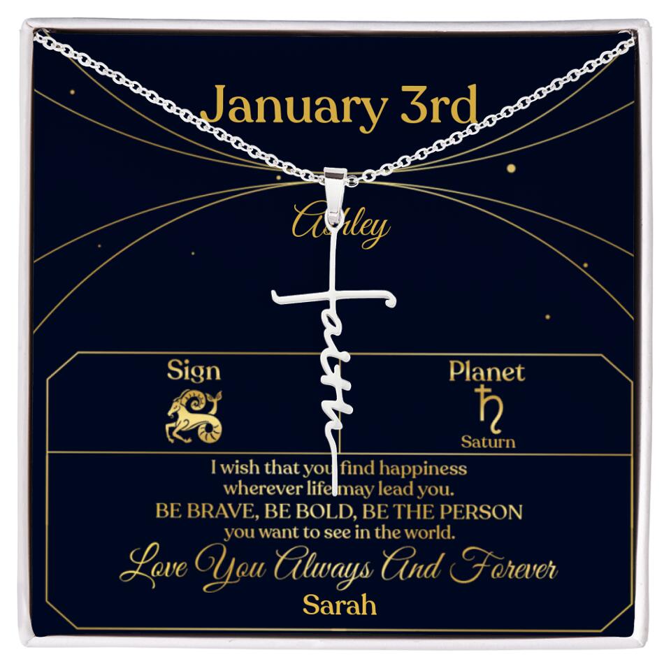 I Wish That You Find Happiness Personalized Zodiac Sign Jewelry