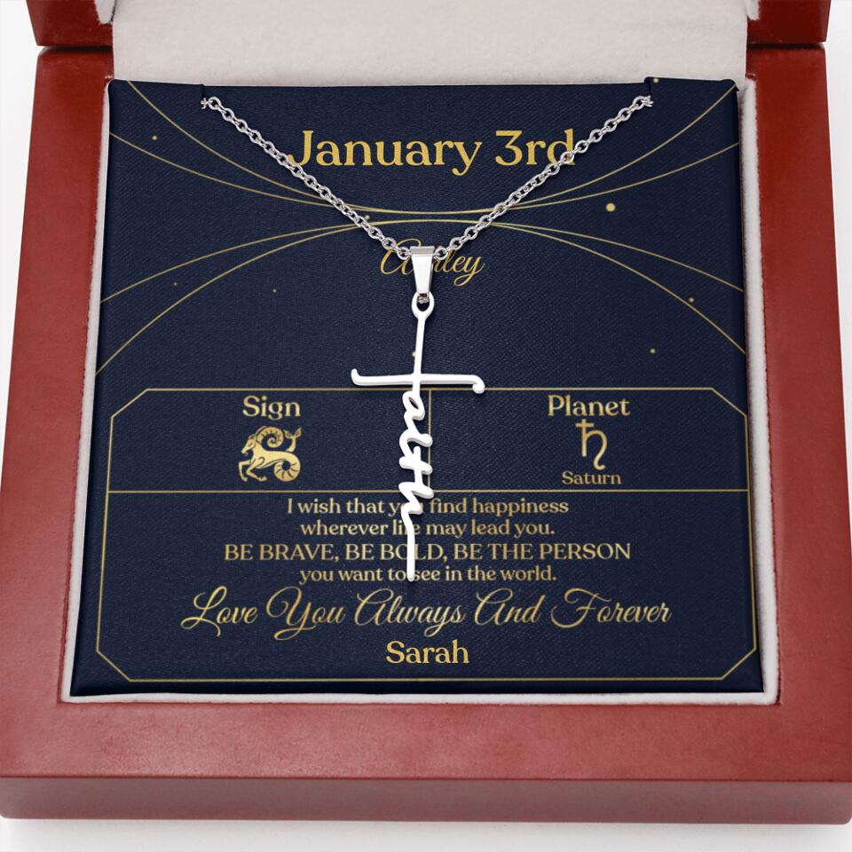 I Wish That You Find Happiness Personalized Zodiac Sign Jewelry