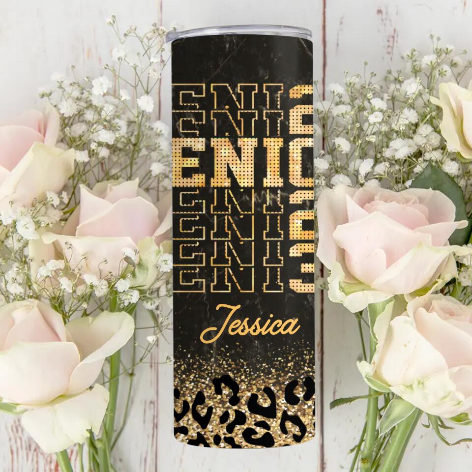 Senior Leopard Pattern Custom Tumbler Graduation Gift For Friends