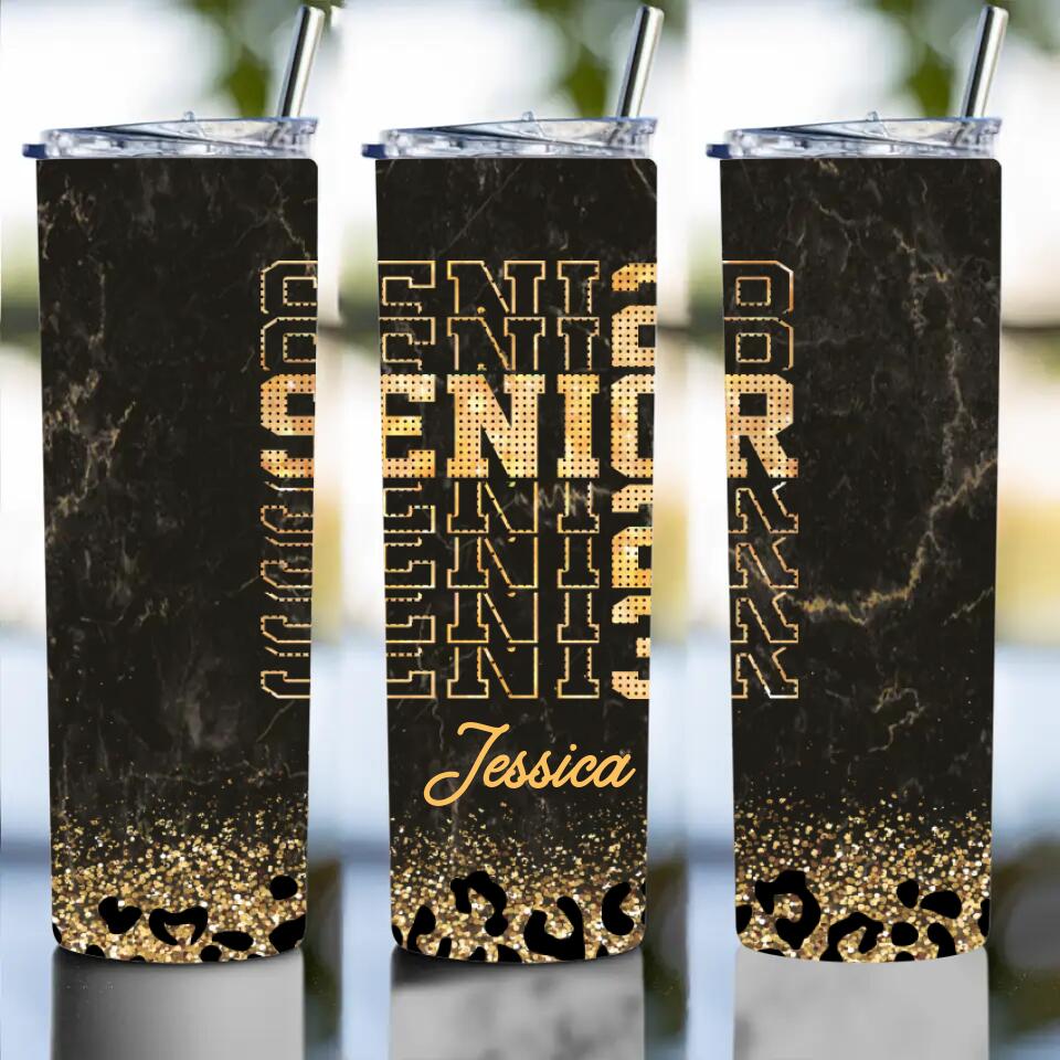 Senior Leopard Pattern Custom Tumbler Graduation Gift For Friends