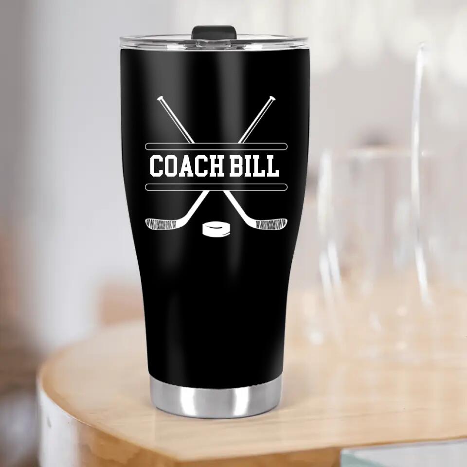 Hockey Stick - Hockey Coach - Personalized 20oz Tumbler - Appreciation Gifts for Coaches