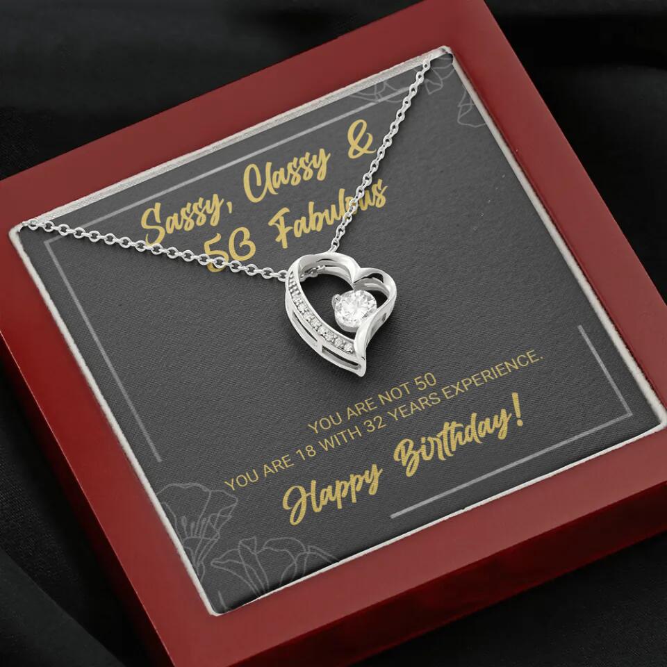 Sassy Classy 50 And Fabulous - Personalized Necklace Multiple Choice - Gift For Her On Birthdays
