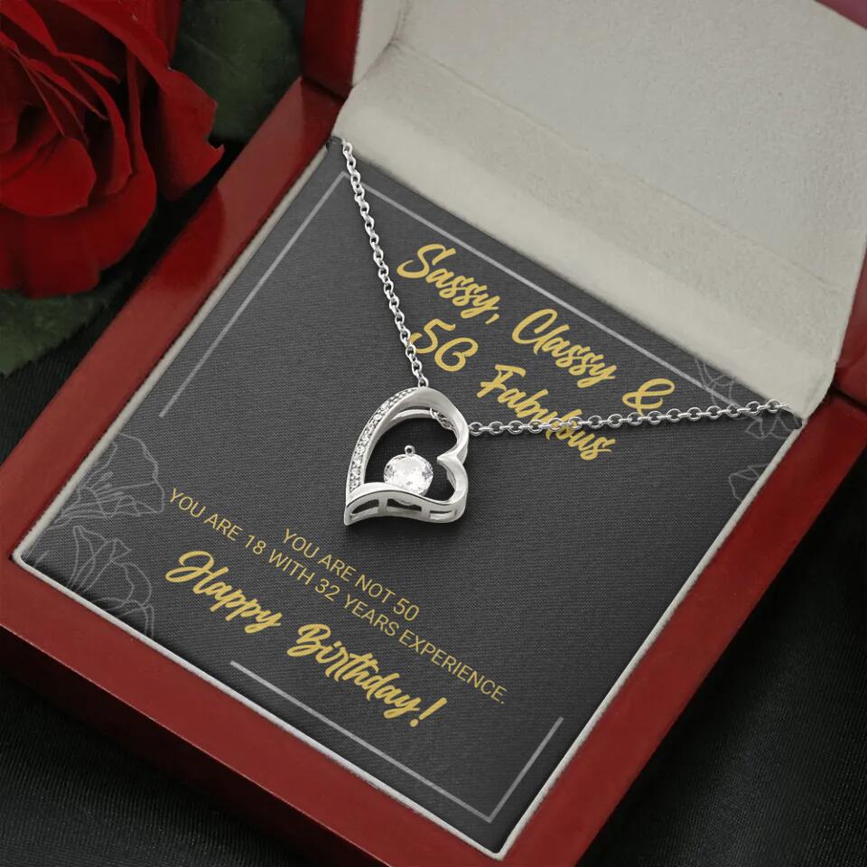 Sassy Classy 50 And Fabulous - Personalized Necklace Multiple Choice - Gift For Her On Birthdays