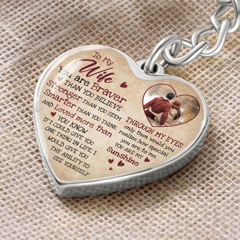 To My Wife Girlfriend Custom Necklace And Keychain Anniversary Gift For Her