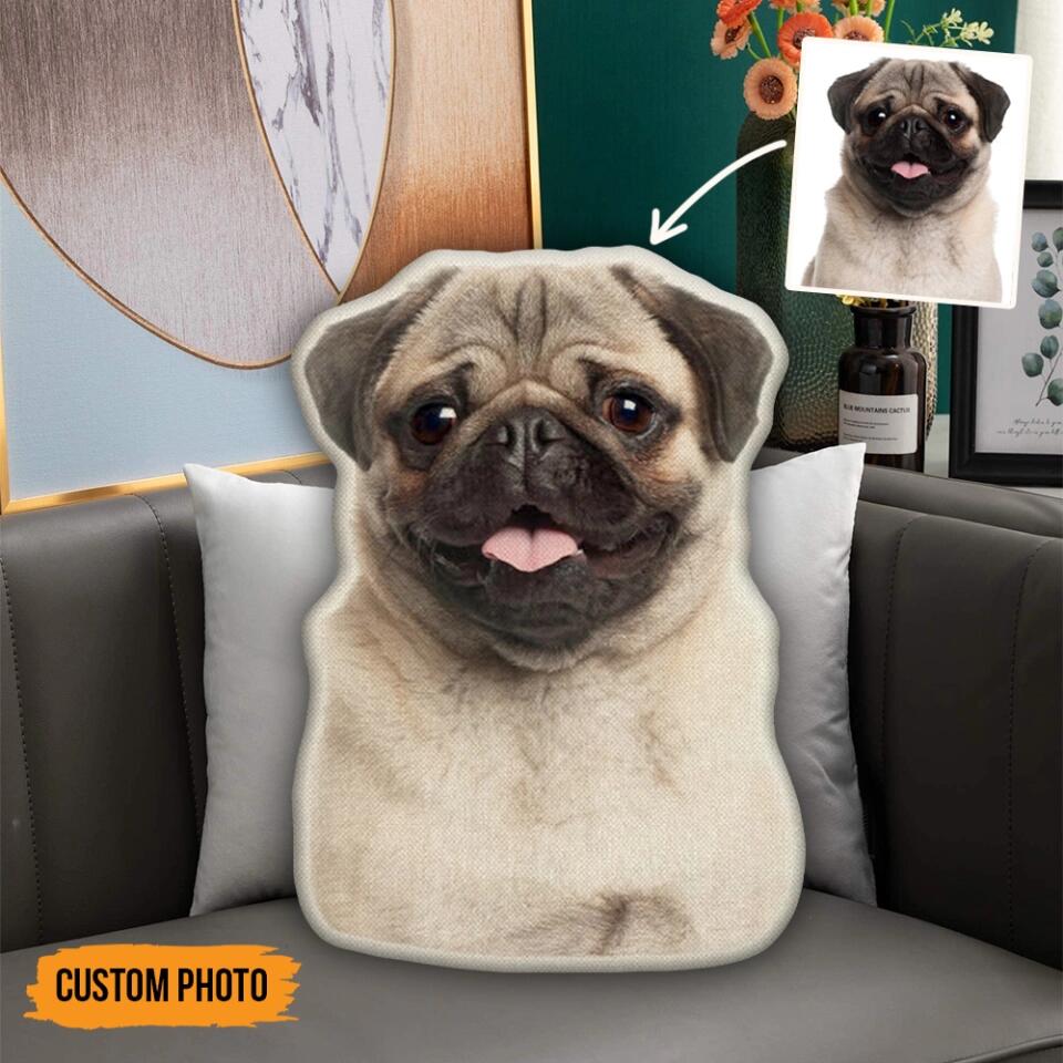 Custom Dog/Cat Face - Personalized Photo Pillow - Gift For Pet Lover