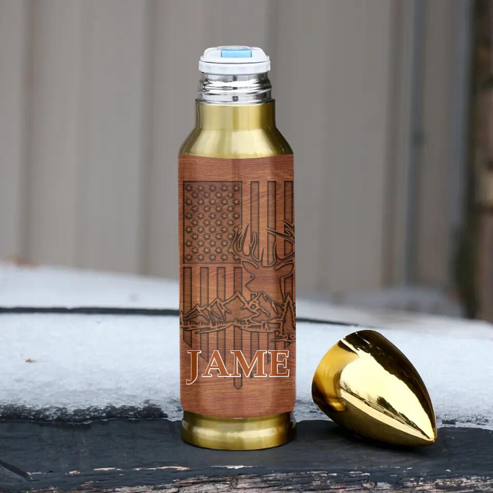 Deer Hunting American Flag Custom Bullet Tumbler Anniversary Gifts For Him