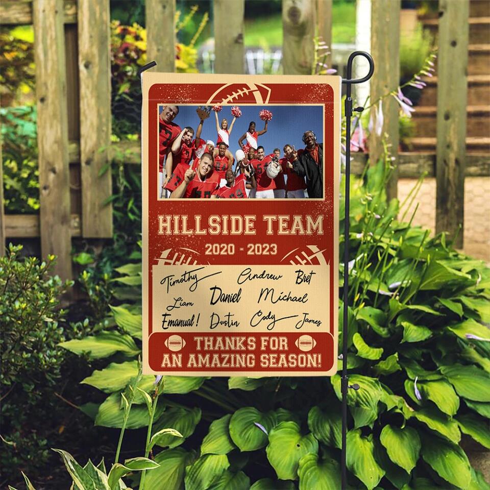 Thank For An Amazing Season - Personalized Flag - Gift for Football Team