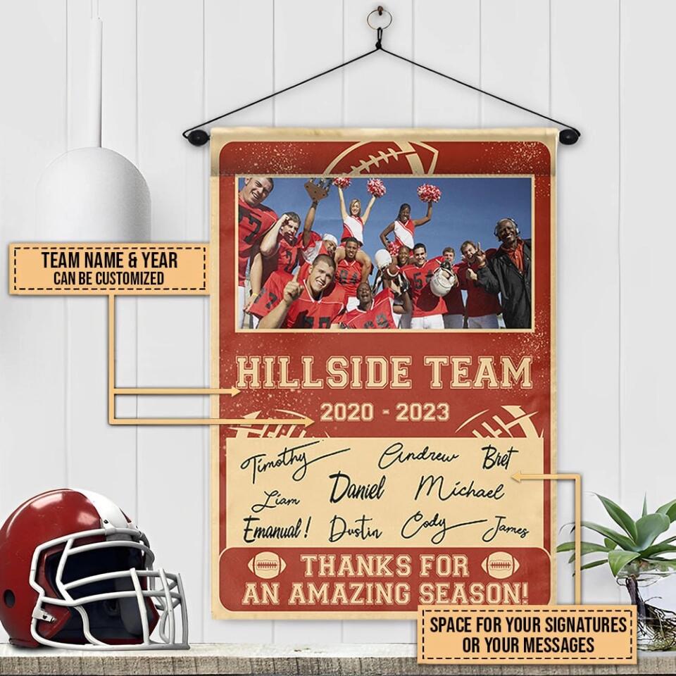 Thank For An Amazing Season - Personalized Flag - Gift for Football Team