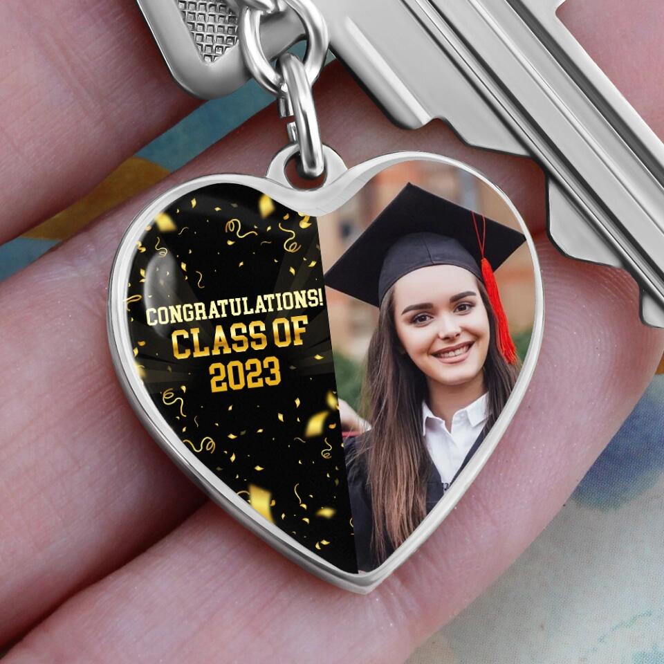 Congratulations Class of 2025 Personalized Heart Keychain