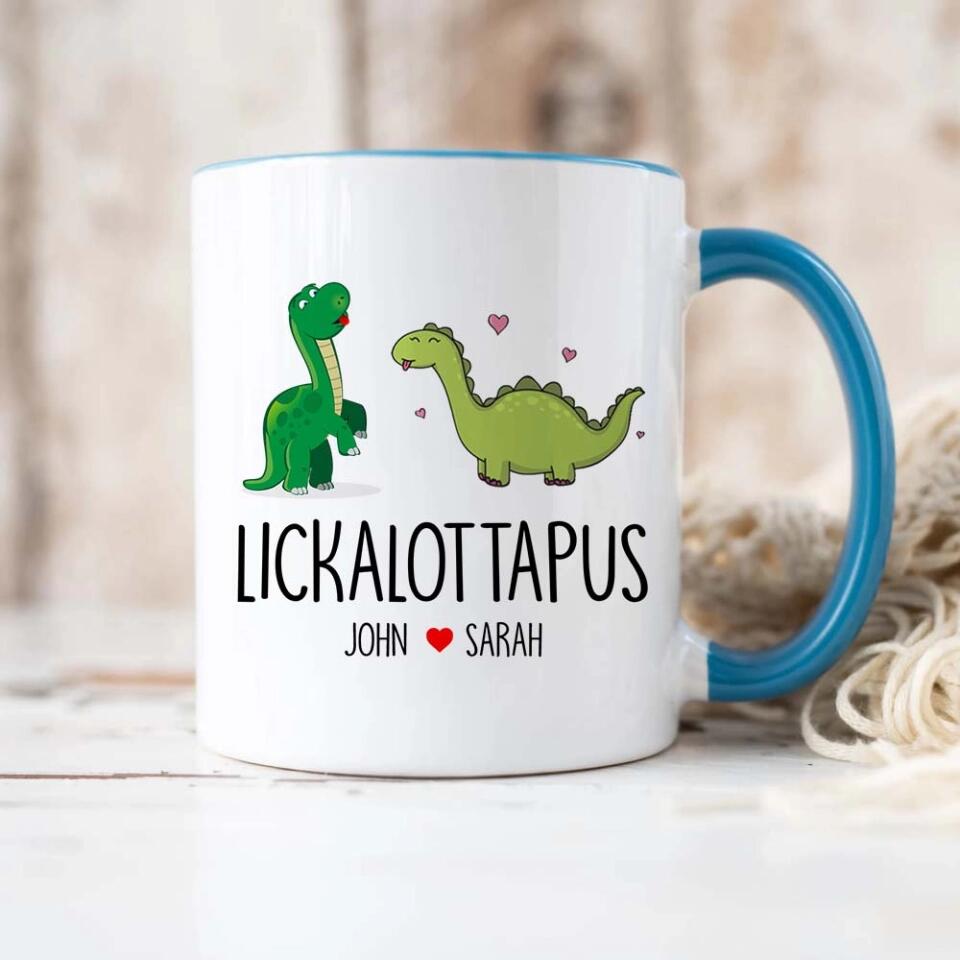 Lickalottapus Dinosaur Couples Custom Accent Mug Gift For Gay Lesbian Couples