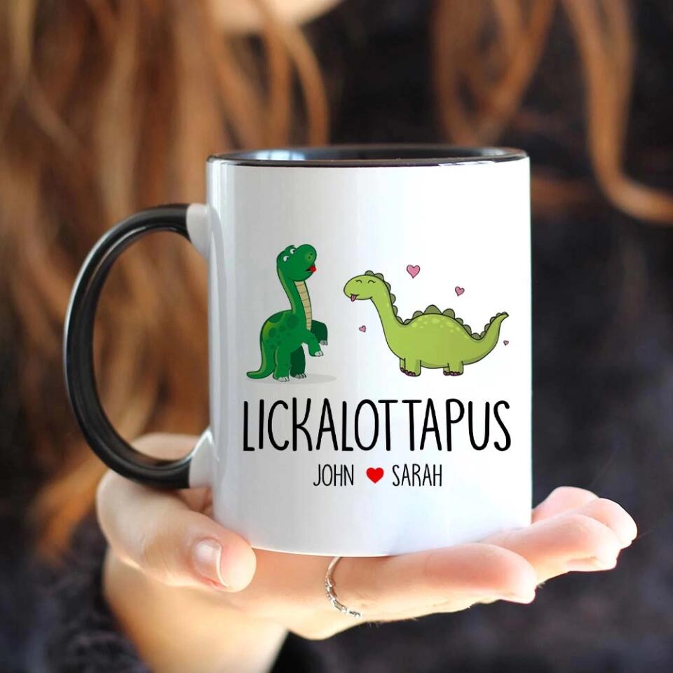 Lickalottapus Dinosaur Couples Custom Accent Mug Gift For Gay Lesbian Couples
