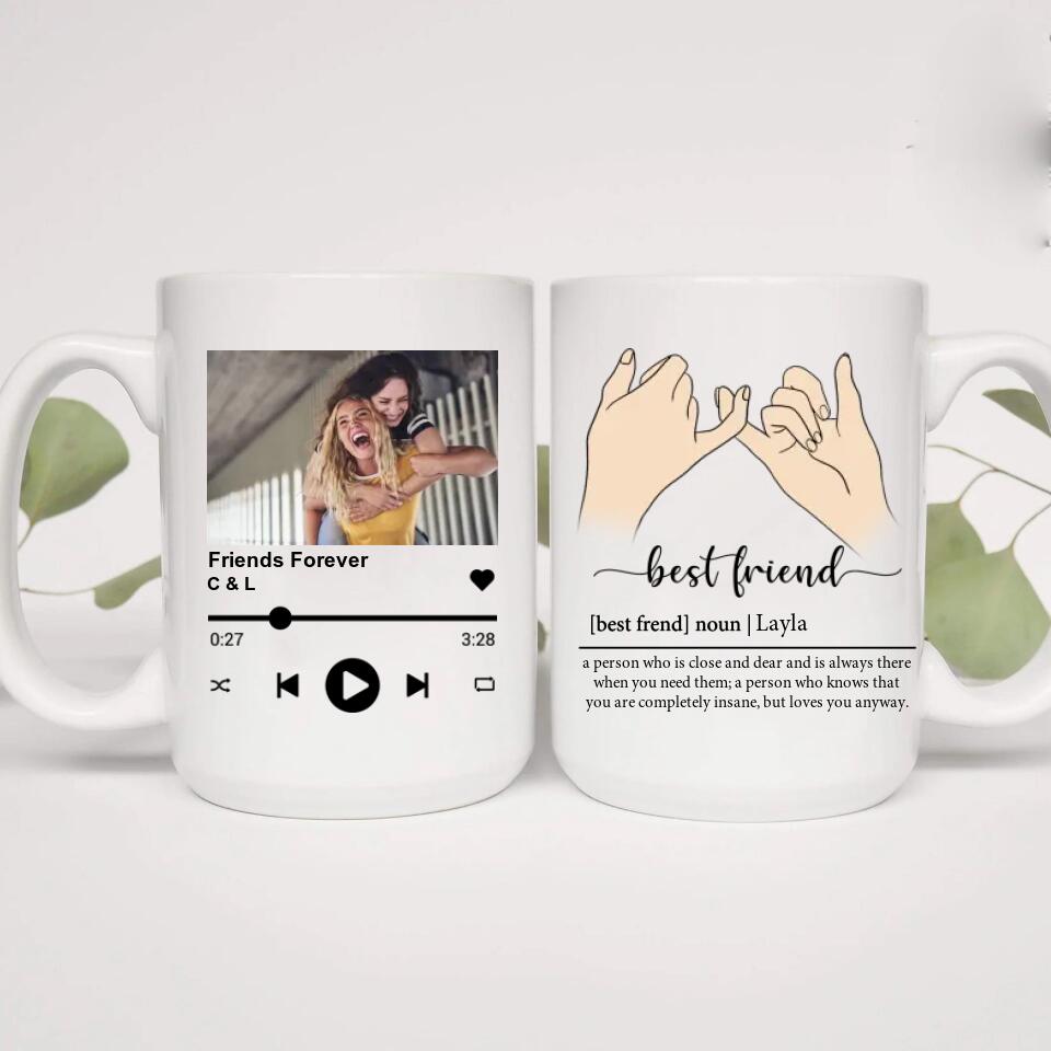 Best Friend Description With Favorite Song Personalized White Mug