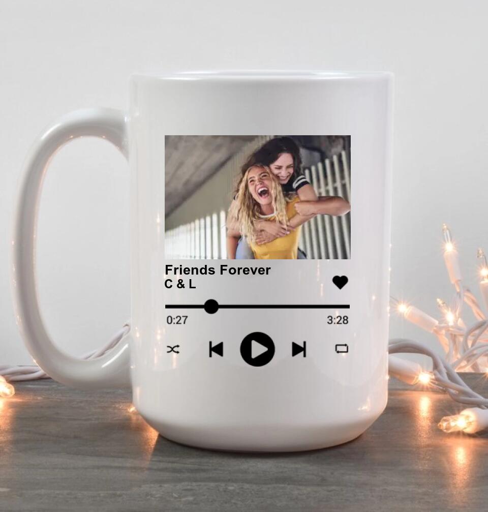 Best Friend Description With Favorite Song Personalized White Mug