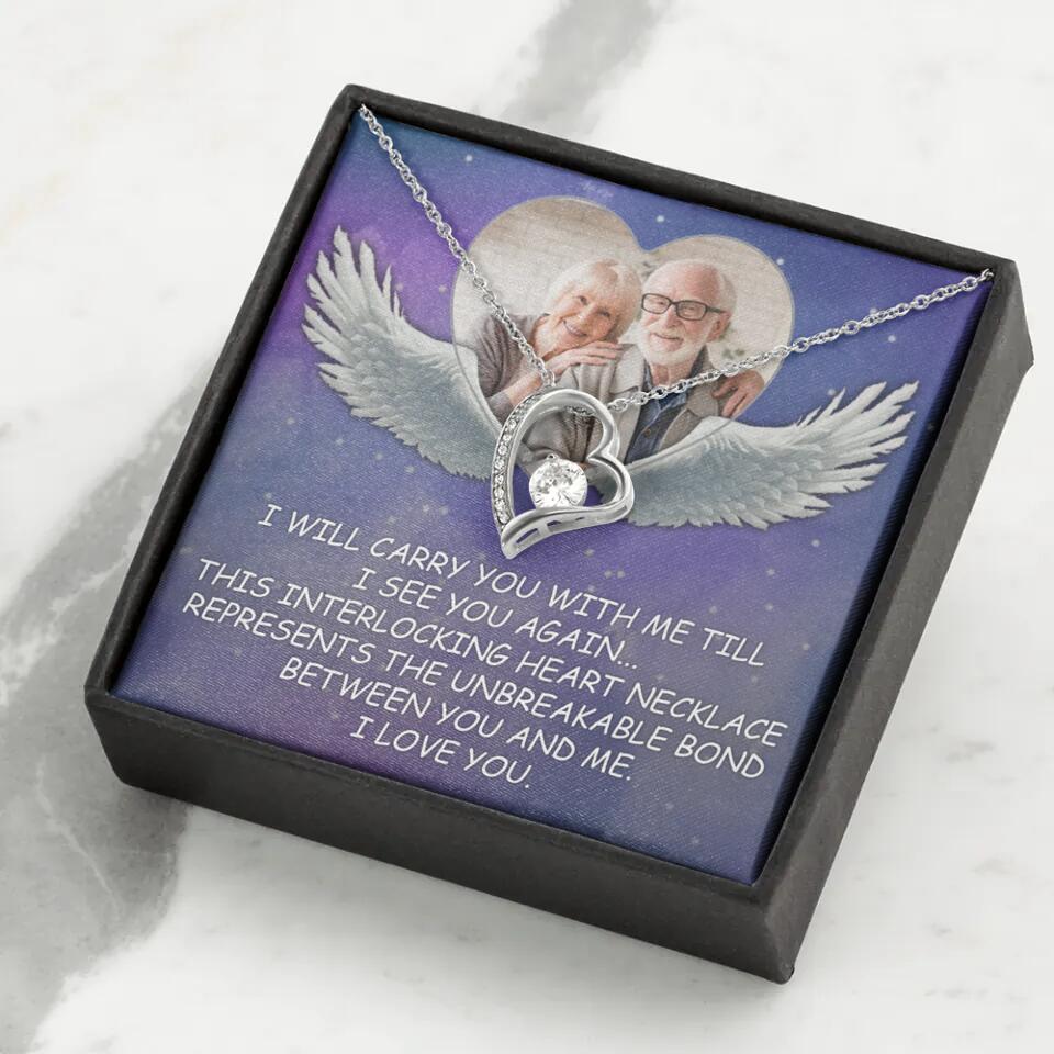I Will Carry You Till I Can See You Again - Personalized Necklace - Memorial Gift for Beloved