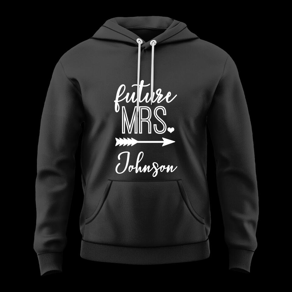 Future Mrs Lucky Mr Custom Matching Tshirts For Couples Engagement Gift