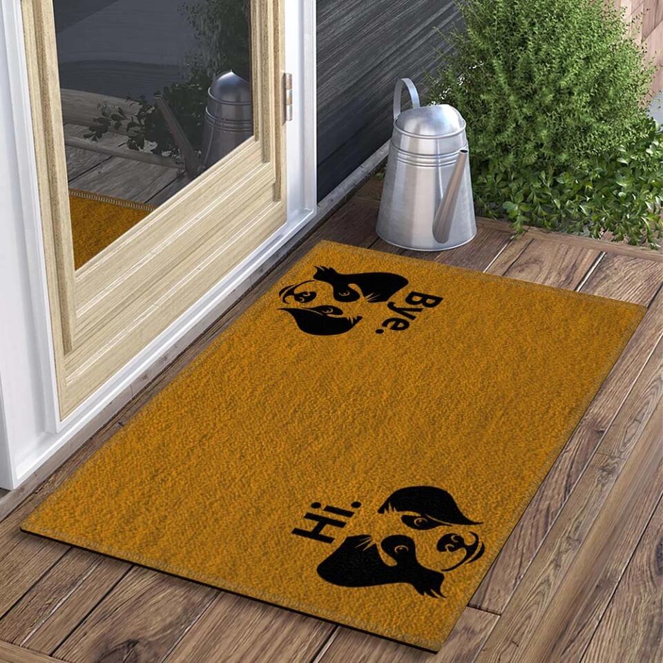Hello Goodbye Hi and Bye Cat/Dog - Personalized Doormat