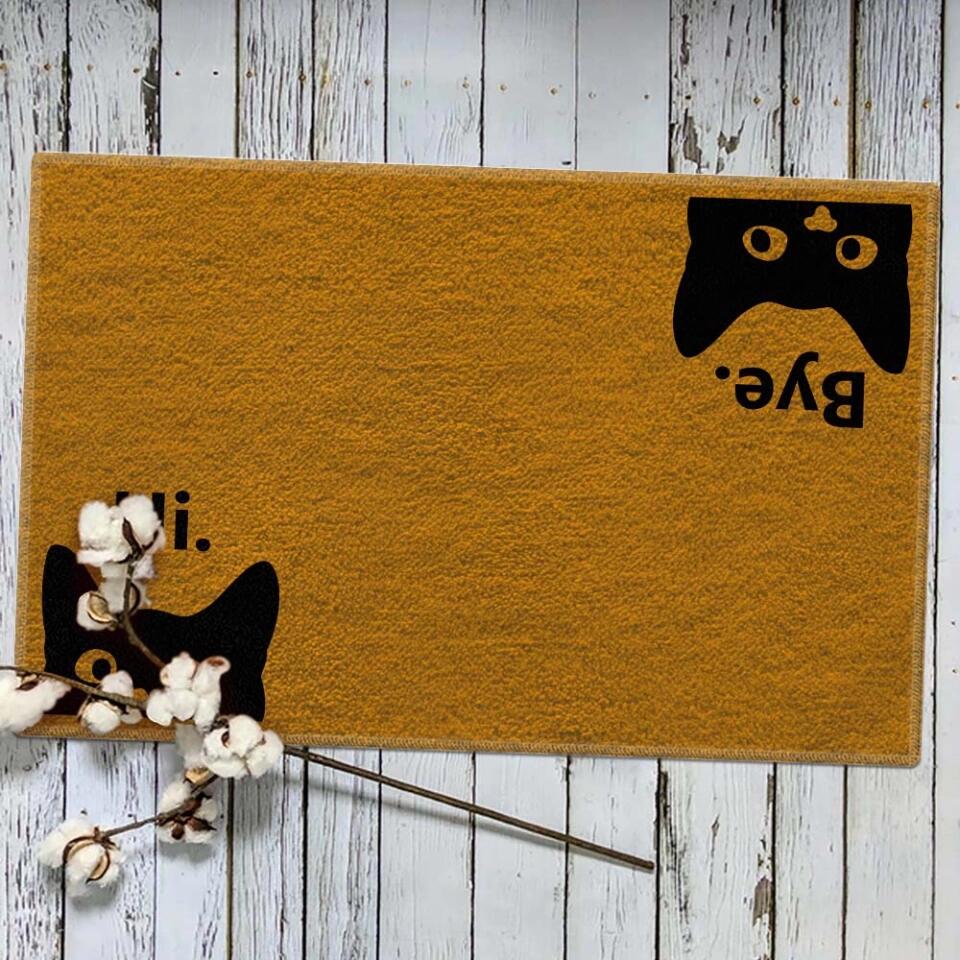Hello Goodbye Hi and Bye Cat/Dog - Personalized Doormat
