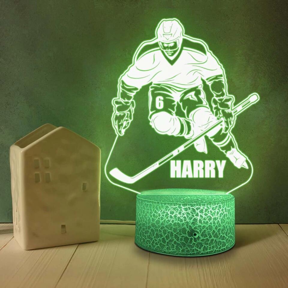 Custom Hockey Player with Name - Personalized Led Light - Gift For Hockey Coaches, Hockey Fan