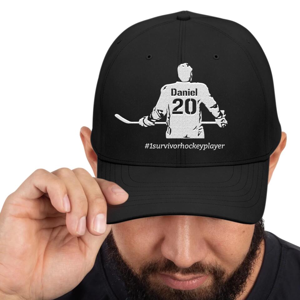 Survivor Hockey Player Hockey Coach - Personalized Cap - Gift For Hockey Lover or Hockey Coach