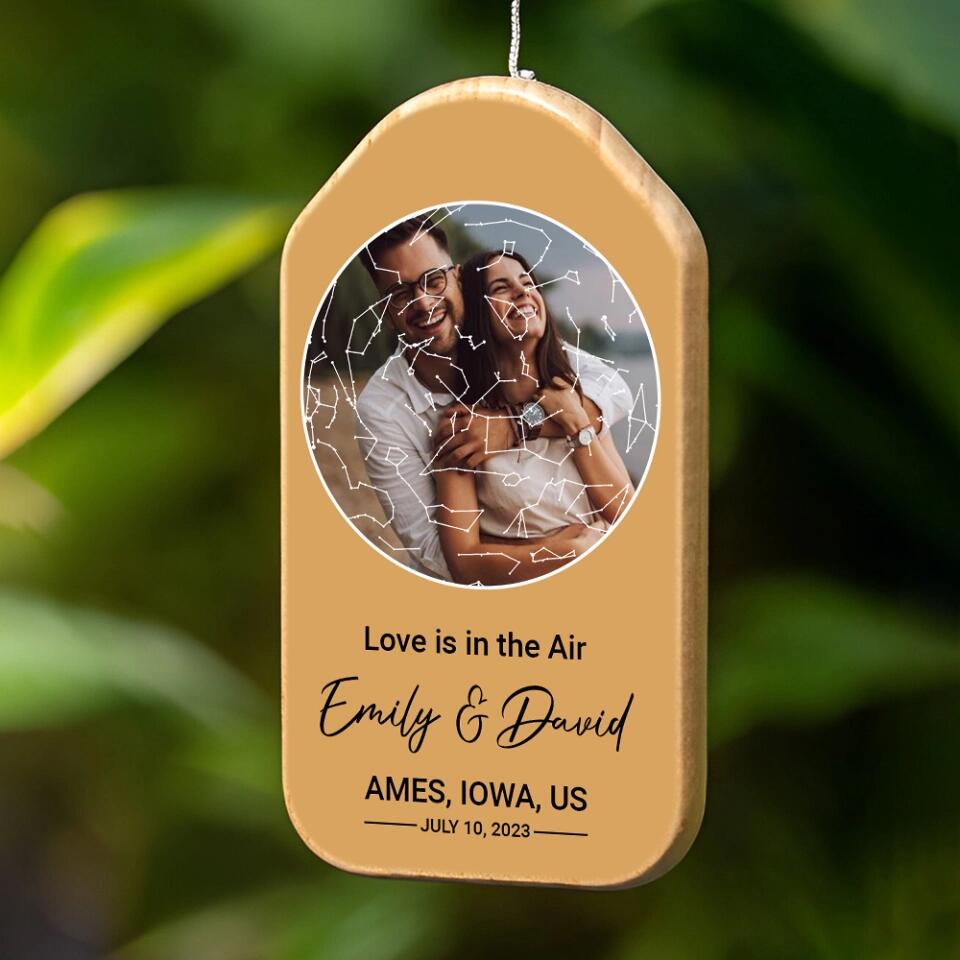 Love Is In The Air - Housewarming Gifts - Custom Wind Chimes - Anniversary Gift For Couples