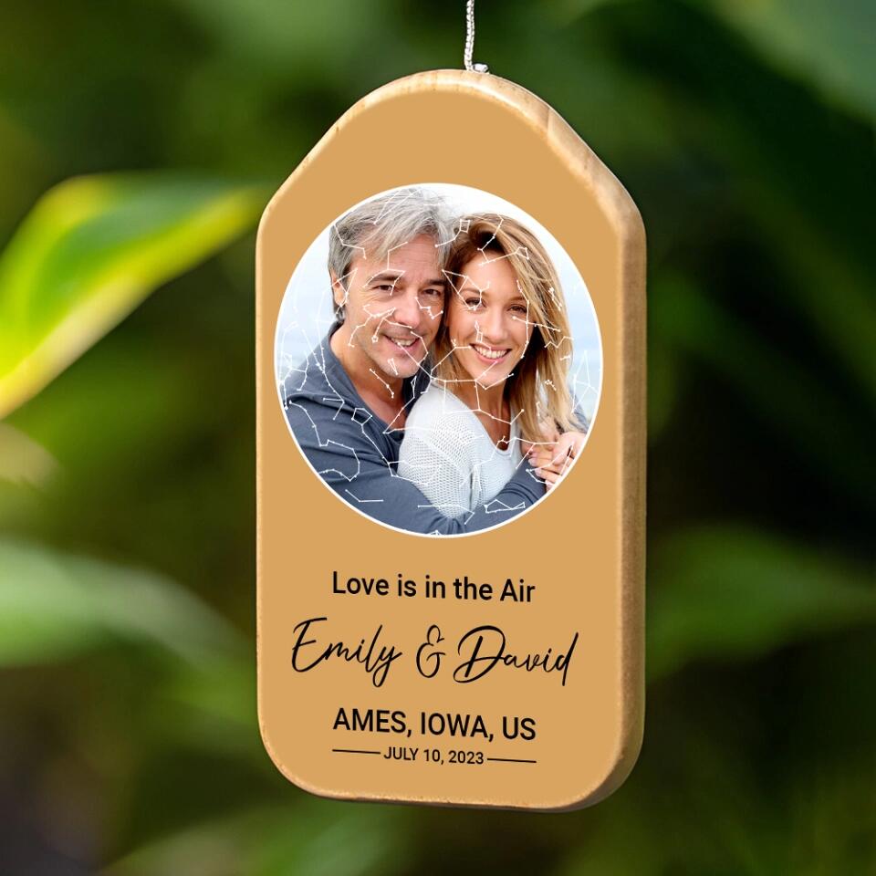 Love Is In The Air - Housewarming Gifts - Custom Wind Chimes - Anniversary Gift For Couples