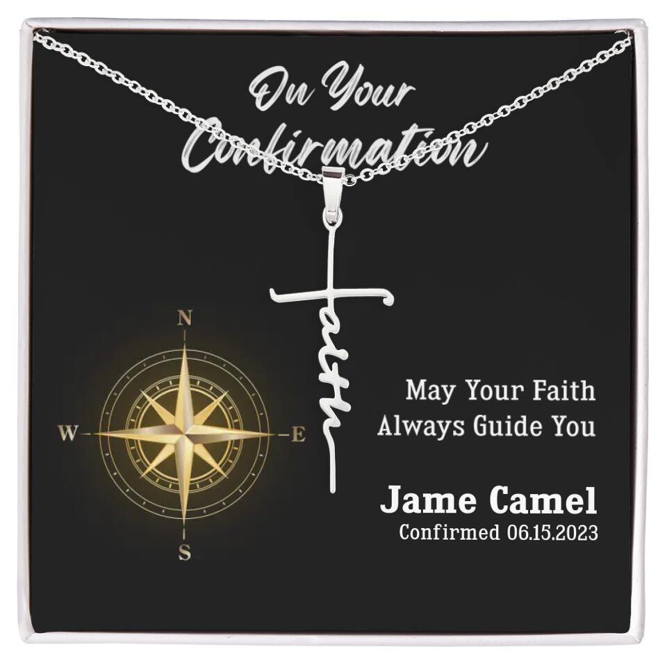 On Your Confirmation May Your Faith Guide You Personalized Cross Confirmation Gifts For Boy, Son